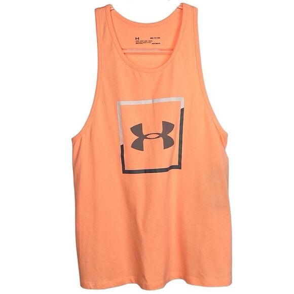 Under Armour Bright Orange Loose Fit Tank Top Small New - Picture 1 of 5